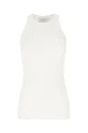 Sportmax Ribbed Texture Sleeveless Top With Chest Pocket In White