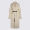 Sportmax Abate Belted Wool Long Coat In White