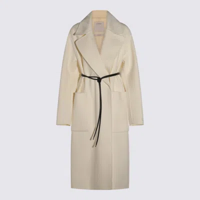 SPORTMAX WHITE WOOL ABATE COAT