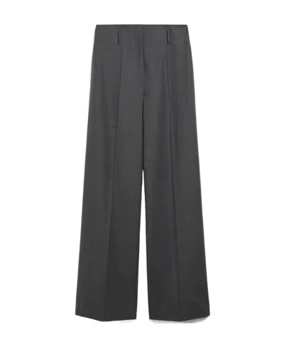 Sportmax Wide-fit Stretch Wool Casual Pants In Black