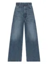 Sportmax High-rise Wide-leg Denim Trousers With Belt Loops In Blue