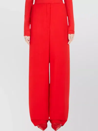 Sportmax Wide-leg High-rise Trousers Oversized Volume In Red