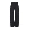 Sportmax Snap Button High Waist Wide Leg Trousers In Black
