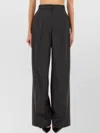 Sportmax Wide Leg High Waist Pinstripe Trousers In Black