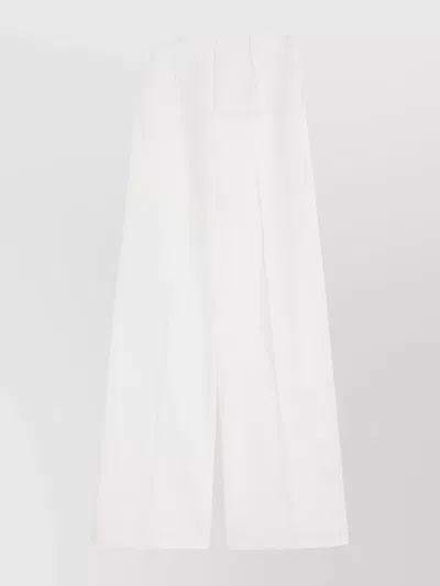 Sportmax Wide Leg High Waist Trousers In White