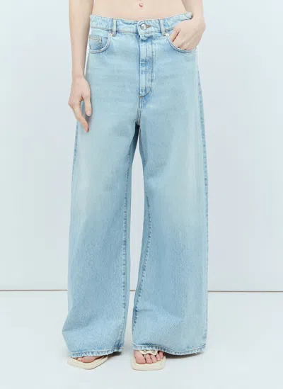 Sportmax Angri Low-rise Wide-leg Jeans In Blue