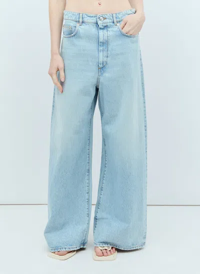 Sportmax Wide Leg Jeans In Blue