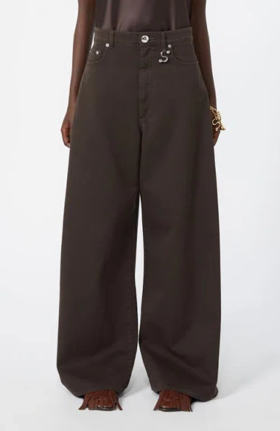 Sportmax Wide Leg Jeans In Brown