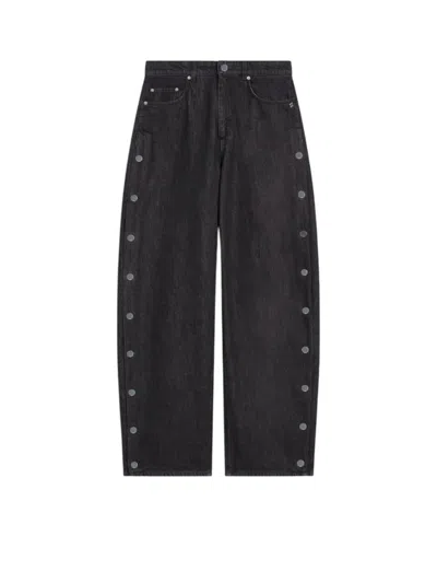 SPORTMAX SPORTMAX WIDE-LEG JEANS WITH BUTTONS - BLACK