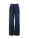 Sportmax Wide-leg Jeans With Buttons In Blue