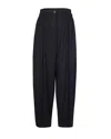 Sportmax Wide-leg Pants In Stretch Wool Gabardine With Tailored Details In Black
