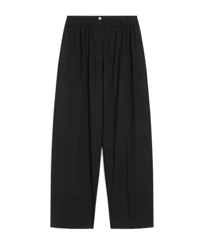 Sportmax Wide-leg Stretch Wool Trousers In Black