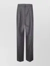 Sportmax Wide Leg Trousers With Pinstripe And Pleats In Gray