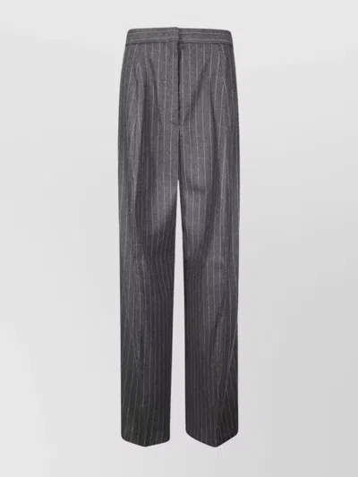 SPORTMAX WIDE LEG TROUSERS WITH PINSTRIPE AND PLEATS
