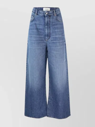 Sportmax Wide-leg Trousers With Pockets And Loops In Blue