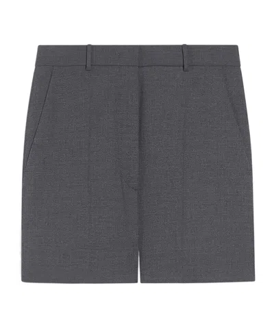 Sportmax Wide-leg Wool Shorts In Black