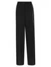 Sportmax Wide Leg Wool Trousers With Customised Press Studs In Black