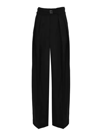 Sportmax Wide Spxbautta Trousers In Stretch Wool In Black