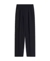 Sportmax Wide Version Elastic Wool Casual Pants In Black
