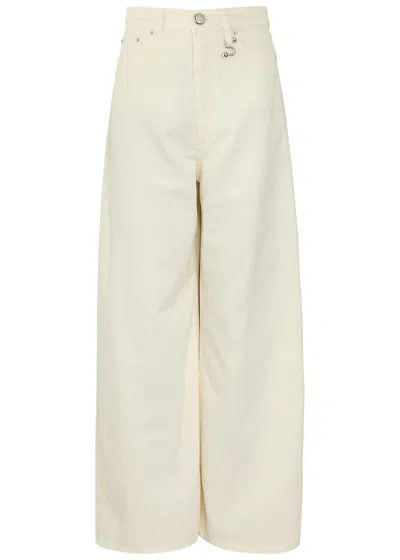Sportmax Wide-leg Denim Jeans In Ivory