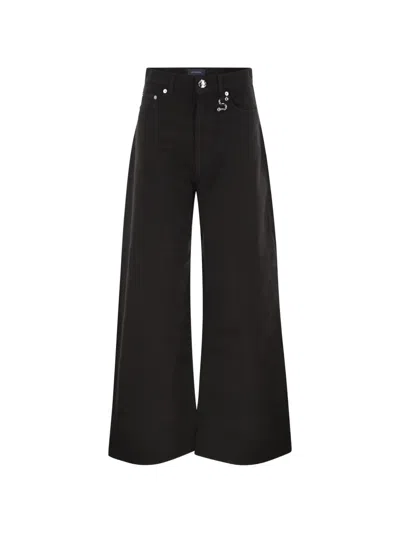 Sportmax Wide-leg Metal-hook Jeans In Brown