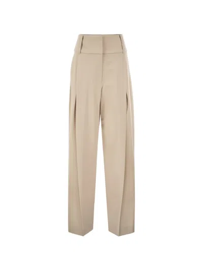 Sportmax Casual Trousers With Belt Loops In Neutral
