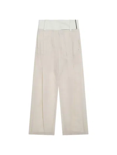 Sportmax Wide-leg Trousers In Neutral