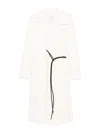 Sportmax Asymmetrical Wrap-style Long Coat In Soft Double Wool In White