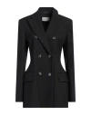 Sportmax Double-breasted Virgin Wool Blazer In Black