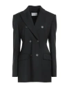 Sportmax Adamo Double Breasted Tailored Virgin Wool Blazer In Black