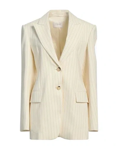 SPORTMAX SPORTMAX WOMAN BLAZER CREAM SIZE 8 RAMIE, VISCOSE, ELASTANE, POLYESTER