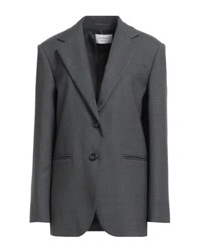 Sportmax Woman Blazer Grey Size 10 Virgin Wool In Gray