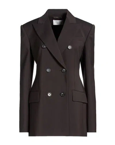 Sportmax Woman Blazer Gunmetal Size 8 Virgin Wool In Brown