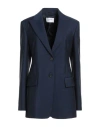 Sportmax Woman Blazer Navy Size 8 Virgin Wool, Mohair Wool, Polyester In Navy