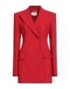 Sportmax Woman Blazer Red Size 8 Virgin Wool, Elastane