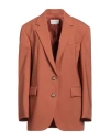 Sportmax Woman Blazer Rust Size 6 Virgin Wool, Elastane In Red