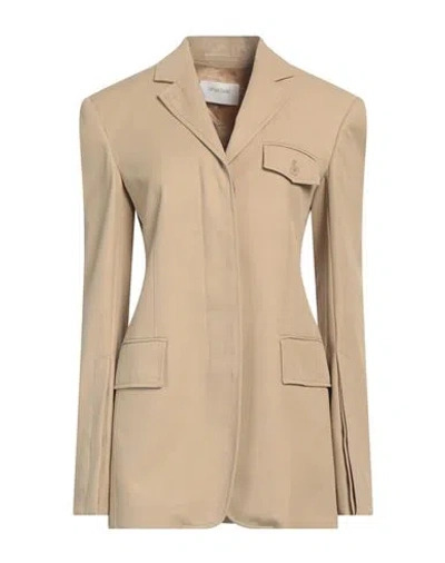 Sportmax Woman Blazer Sand Size 6 Viscose, Cotton In Beige