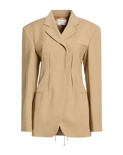 Sportmax Woman Blazer Sand Size 8 Viscose, Virgin Wool, Elastane In Brown