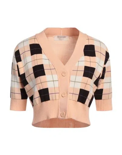 Sportmax Woman Cardigan Apricot Size L Virgin Wool In Orange