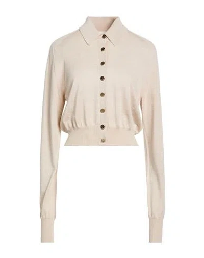 Sportmax Woman Cardigan Beige Size L Virgin Wool In Neutral