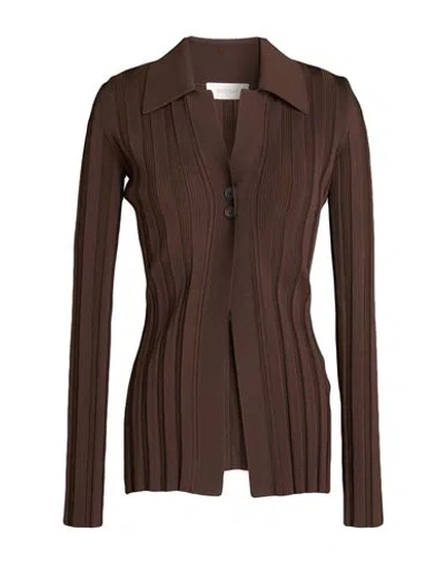 Sportmax Woman Cardigan Dark Brown Size M Viscose, Polyamide, Elastane