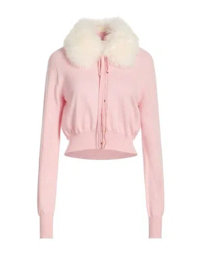 Sportmax Woman Cardigan Pink Size M Virgin Wool In Purple
