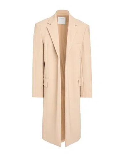 Sportmax Woman Coat Beige Size 2 Polyester, Virgin Wool, Elastane In Neutral