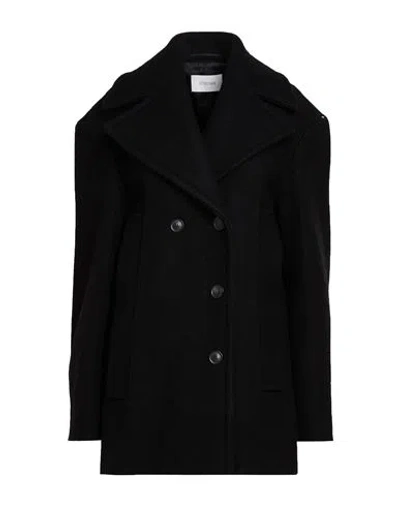 SPORTMAX SPORTMAX WOMAN COAT BLACK SIZE 8 VIRGIN WOOL