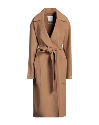 Sportmax Woman Coat Camel Size 10 Virgin Wool In Beige
