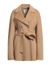 Sportmax Woman Coat Camel Size 10 Virgin Wool, Cashmere In Beige