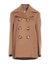 Sportmax Wool Double-breasted Coat With Structured Silhouette In Neutral