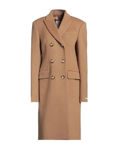 Sportmax Woman Coat Camel Size 8 Virgin Wool In Beige