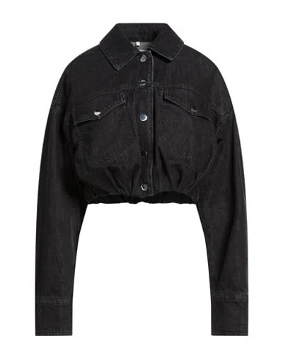Sportmax Woman Denim Outerwear Black Size 8 Cotton