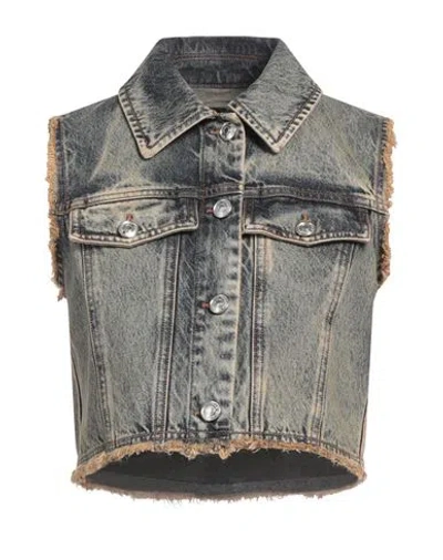 Sportmax Woman Denim Outerwear Blue Size 6 Cotton